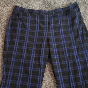 Lane Bryant Black Blue Plaid Pants